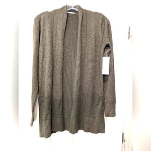 NWT Pink Clover gray green cable Knit open front Cardigan Sweater Grandma sz XS